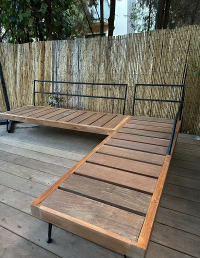 salon de jardin en bois sur sur mesure